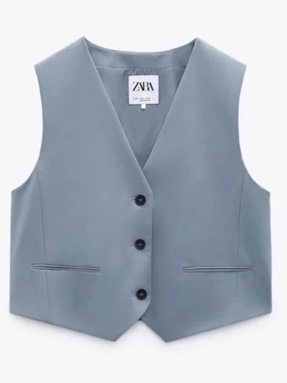 Zara Dusty Blue gray  Sleeveless Tailored Vest size XS